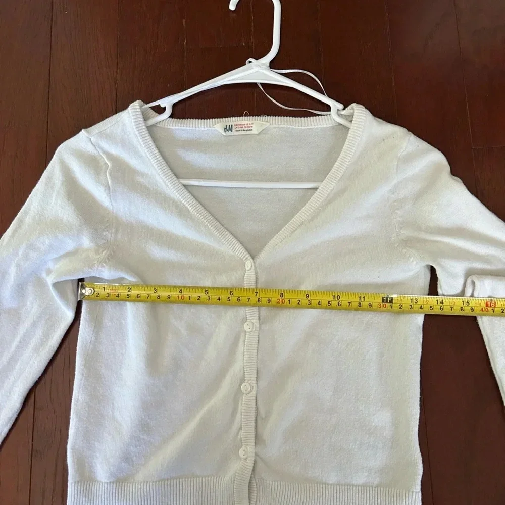 H&M White Cardigan 87% cotton super soft size 12/13 yrs